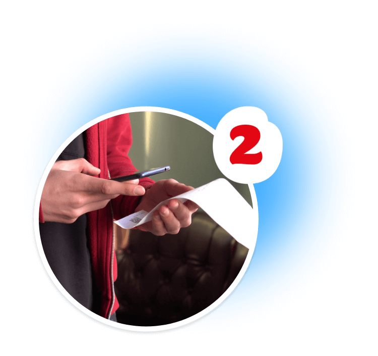 Fotografia do talão de compra